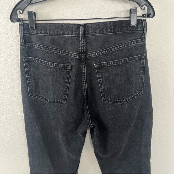 Etica Josie High Waist Raw Hem Flare Jean Obsidian Black Denim Casual Women’s 29 - Picture 9 of 10